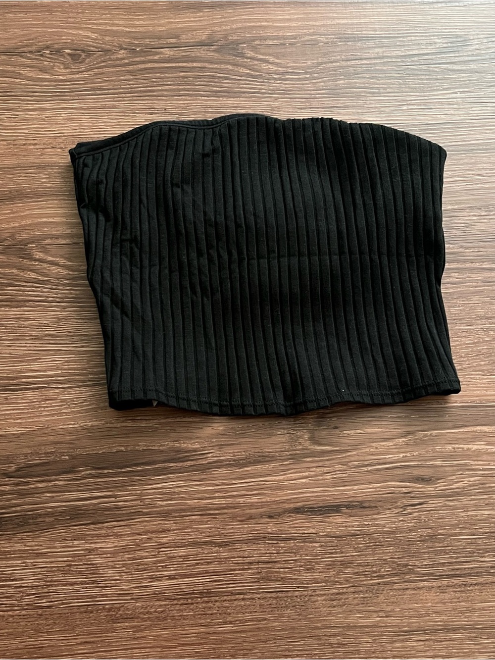 PINK Victoria's Secret Black Ribbed Bandeau
